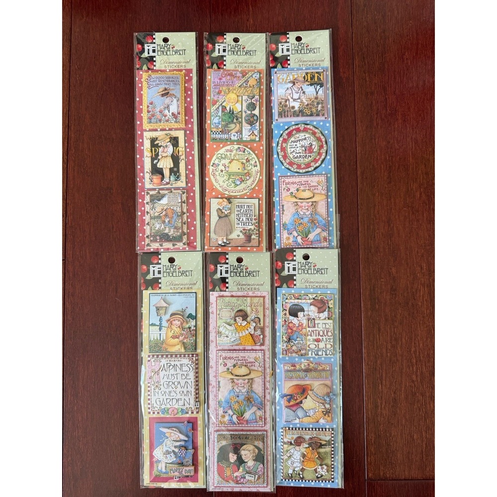 Mary Engelbreit Dimensional Stickers Lot of 6 Packs Garden Friendship Sealed New